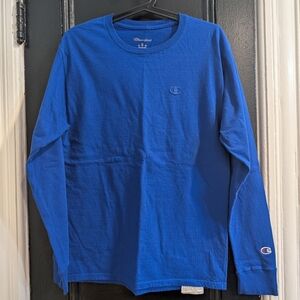 Champion Shirt Blue Long Sleeve Shirt Men's
